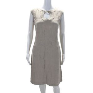Piazza Sempione Womens Sleeveless Back Zip Long Dress Beige Size Small